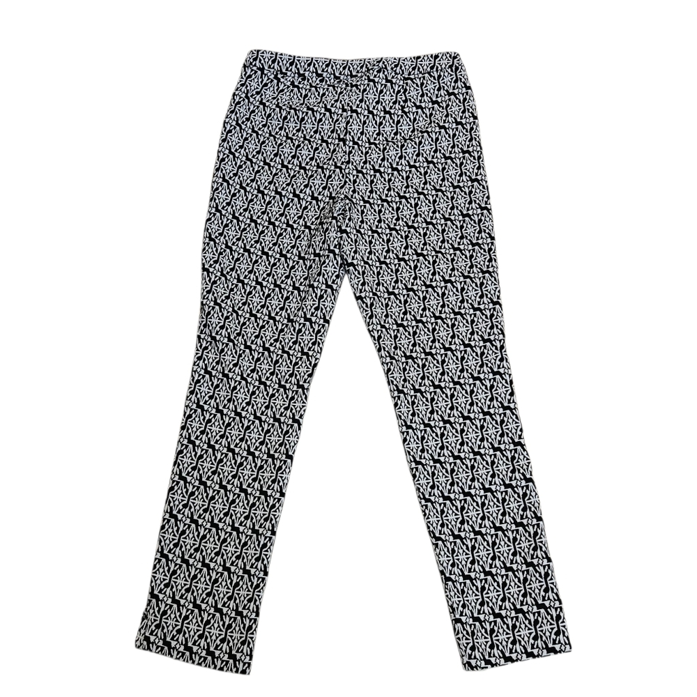 White House Black Market Slim Ankle Pants Women's 6 Black White Side Zipper - Picture 2 of 13